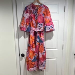 Vibrant Pink Floral Women's Dress
